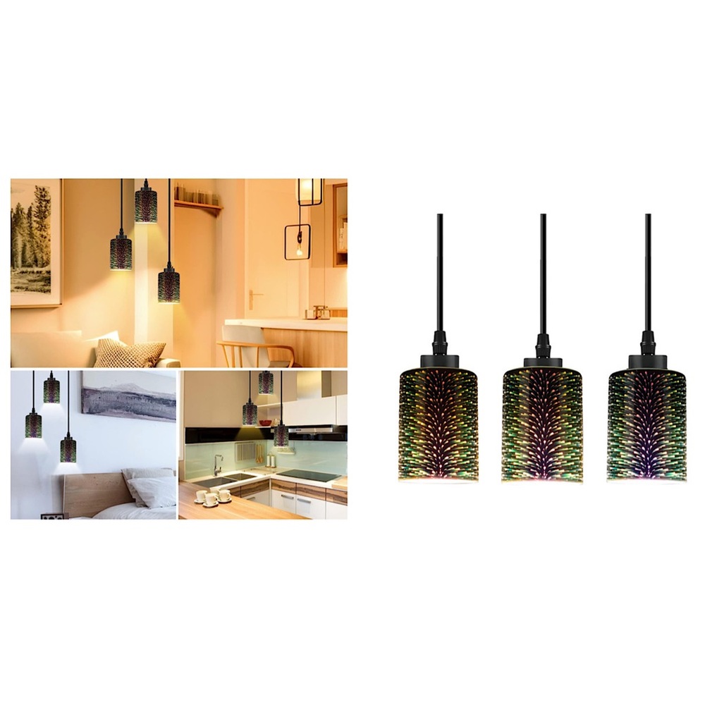 Pendant Light Fixtures, 3D Fireworks Glass Ambient Hanging Ceiling Lamp